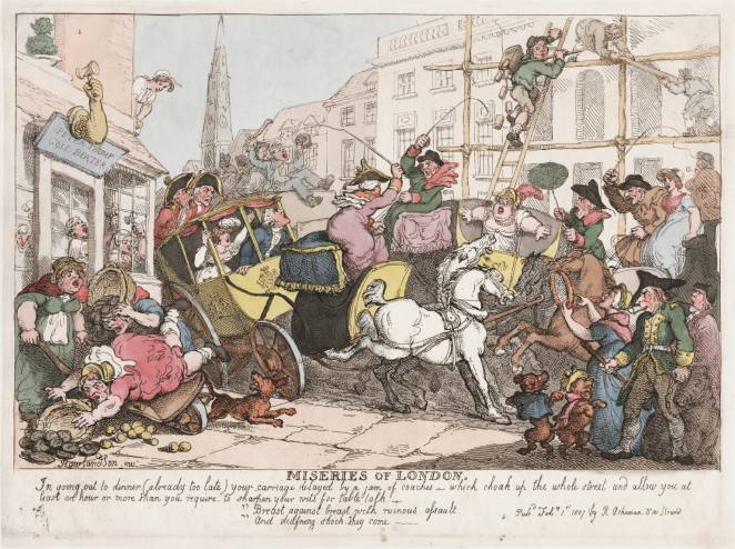 Rowlandson - miseries of London - traffic jam