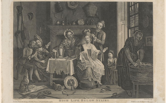 High Life Below Stairs by James Caldwell after John Collet, 1772. Geffrye Museum collection.