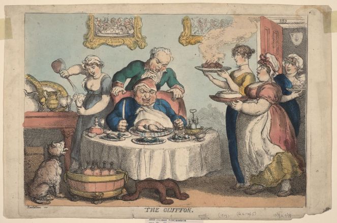 Thomas Rowlandson, The Glutton, 1813. Achenbach Foundation for Graphic Arts.
